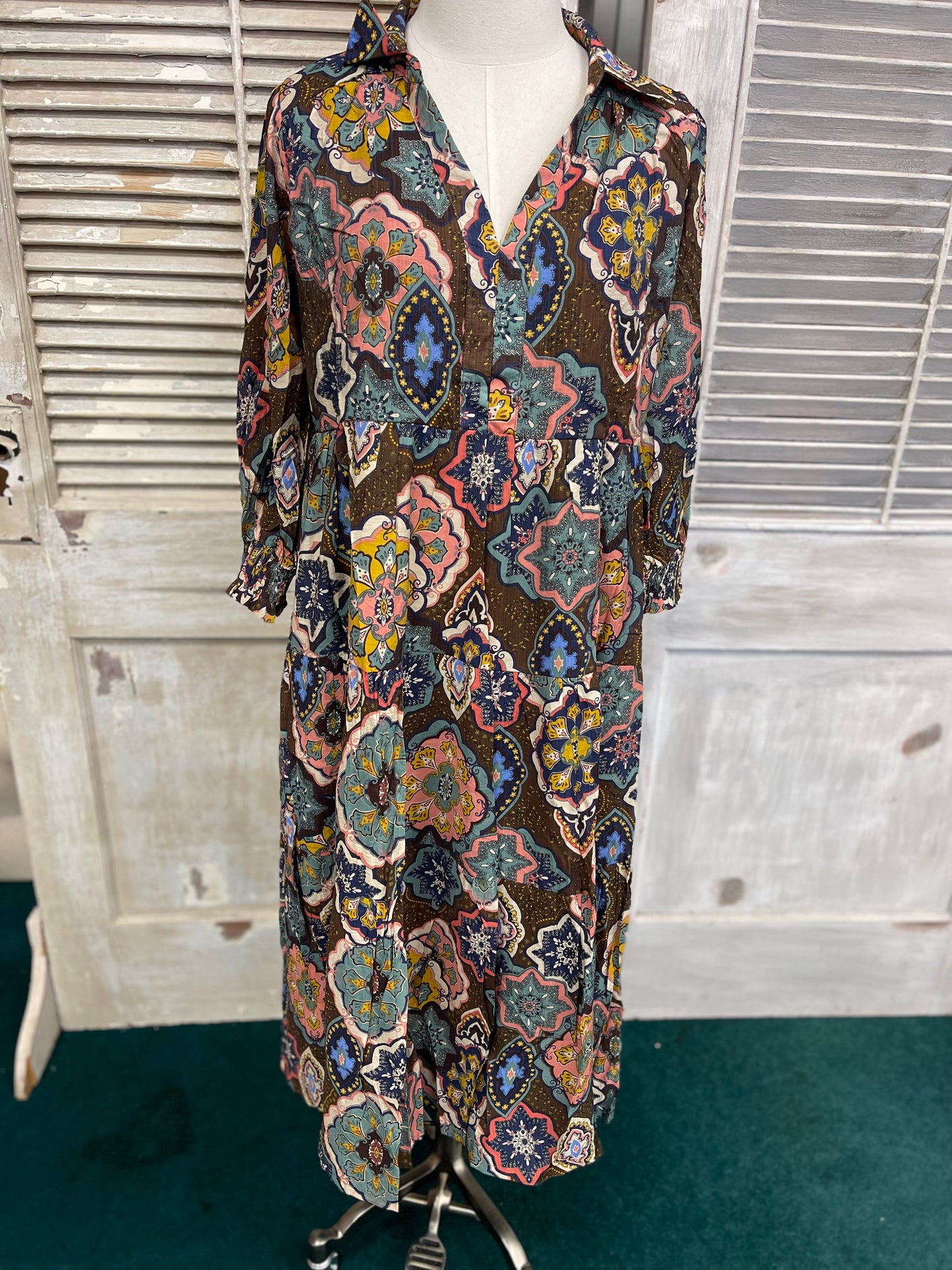 Umgee Boho Mosaic Print Dress