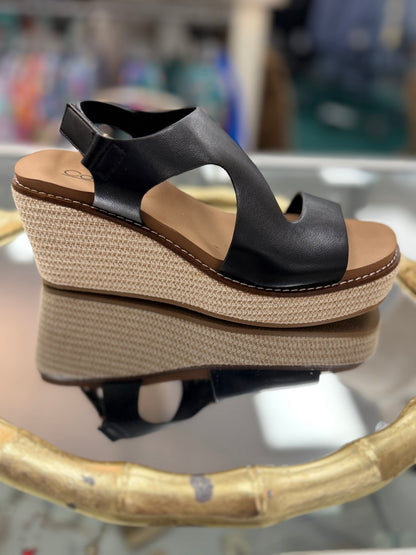 Corkys Black Steppin Out Platform Sandal