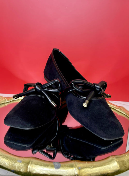 ShuShop Adriana Black Suede Flat