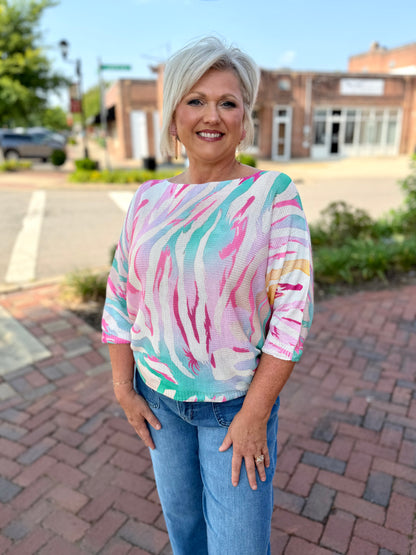 Yolly Colorful Animal Print Light Weight Sweater