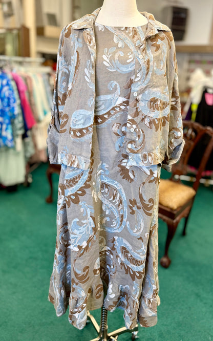Made in Italy Sleeveless Linen Dress with Matching Jacket