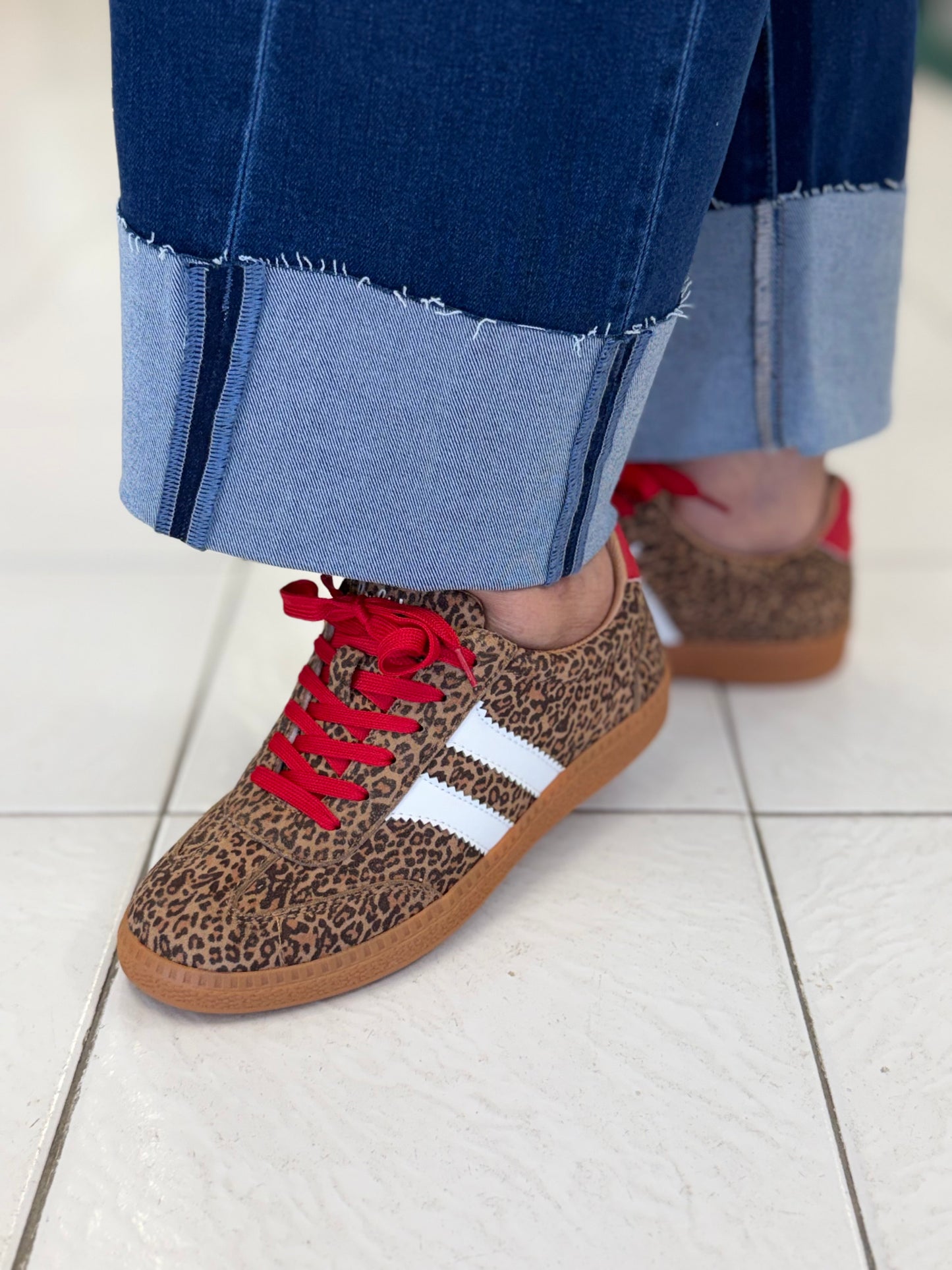Hey Girl by Corkys Mini Leopard Heads Up Sneakers