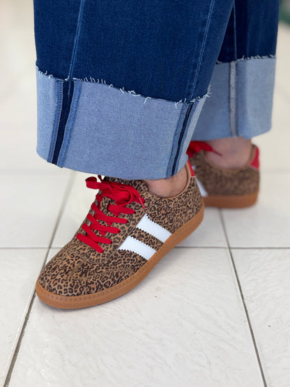 Hey Girl by Corkys Mini Leopard Heads Up Sneakers