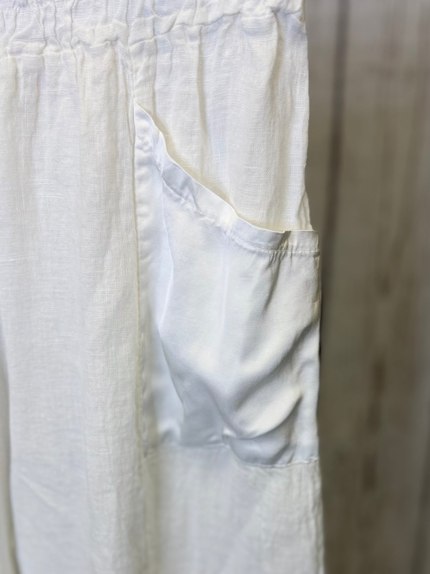 Made in Italy Linen Cargo Pant with Silk Detail