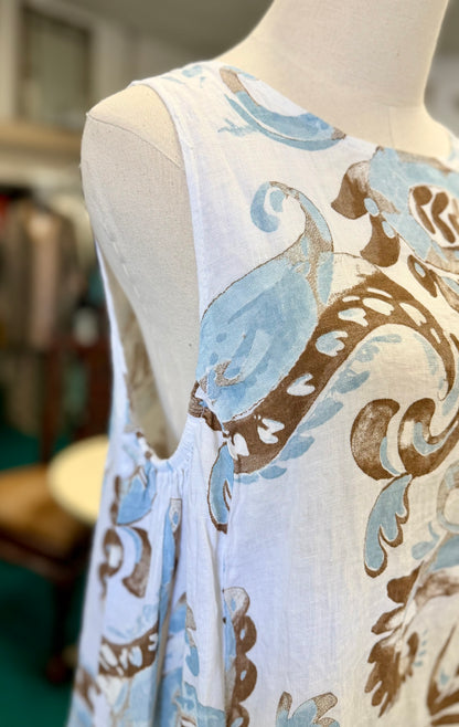 Made in Italy Sleeveless Linen Dress with Matching Jacket