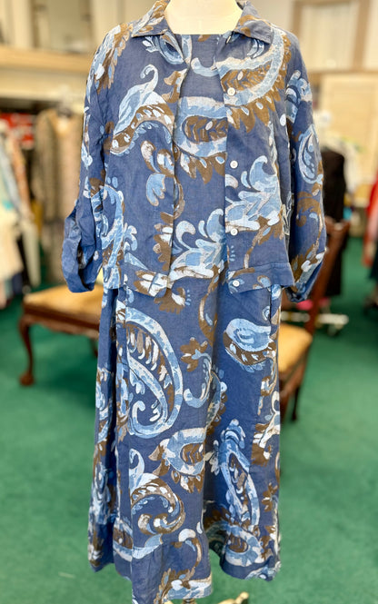 Made in Italy Sleeveless Linen Dress with Matching Jacket
