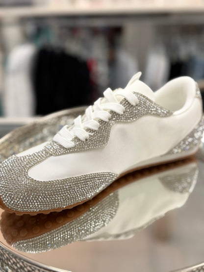 All that Shimmers White & Silver Rhinestone Sneakers