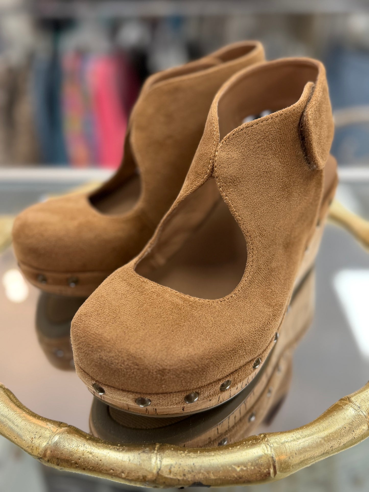 Corkys Oh It's You Chestnut Brown Wedge Sandal