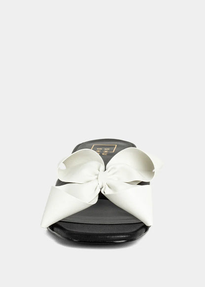 ShuShop Black & White Flora Bow Sandals
