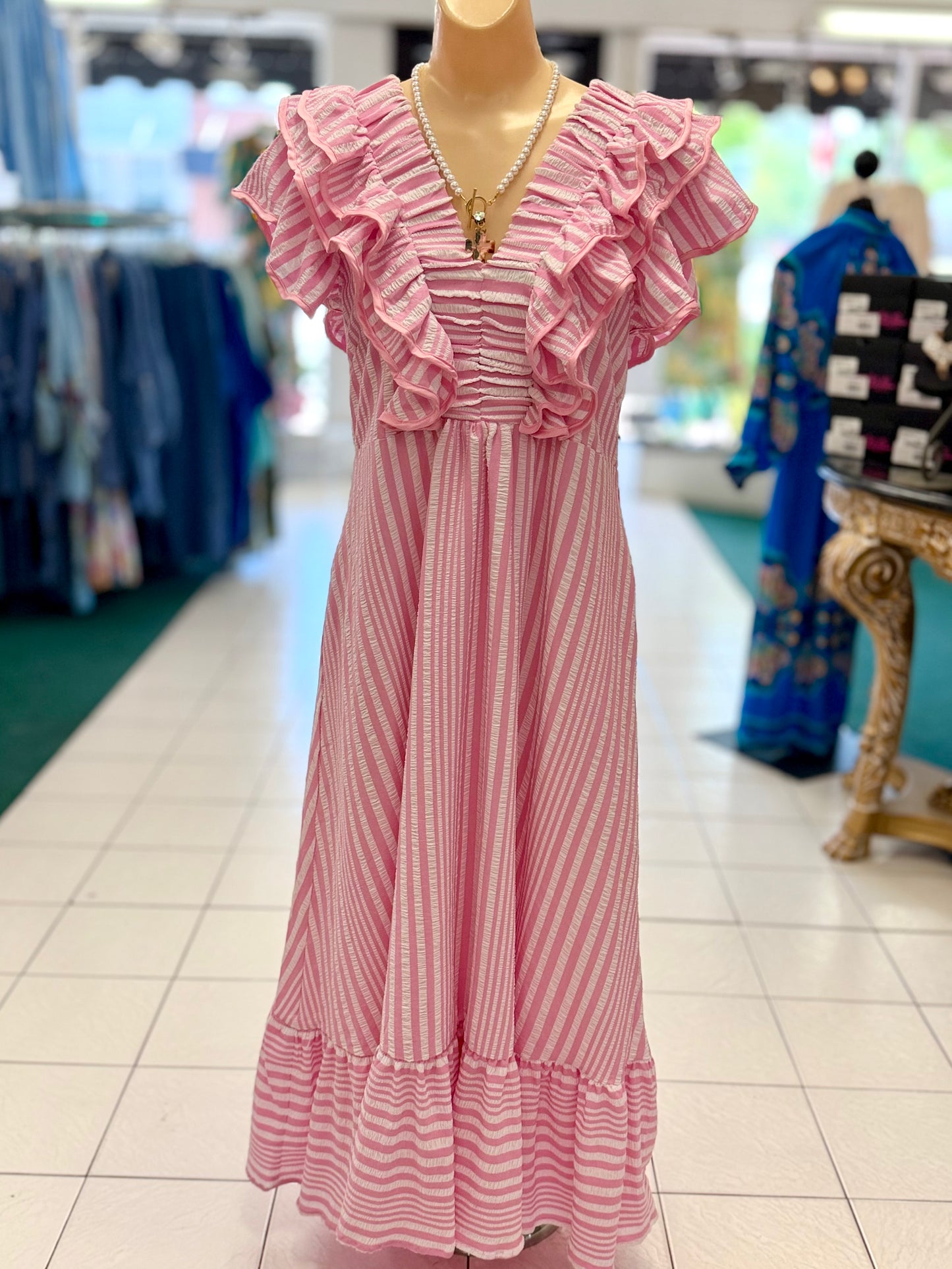 knee length dresses for ladies Springtime Long Dress Pink by Umgee main image 1