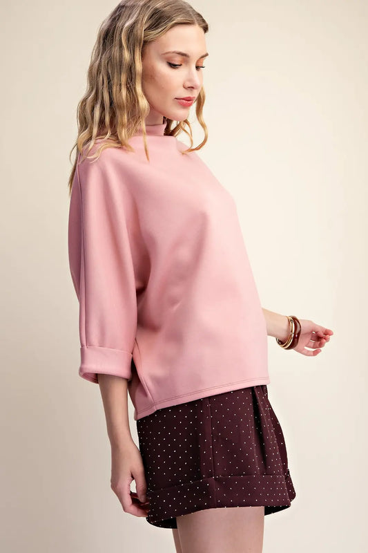 Mock-Neck Everyday Top by Glam