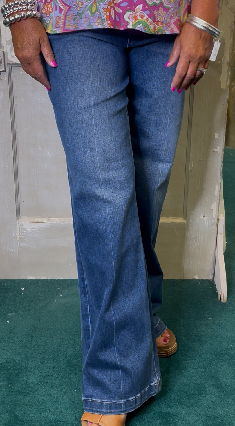 Mica High Rise Wide Leg Jeans - Captain Blue