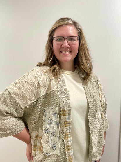 POL Vintage Patchwork Cardigan