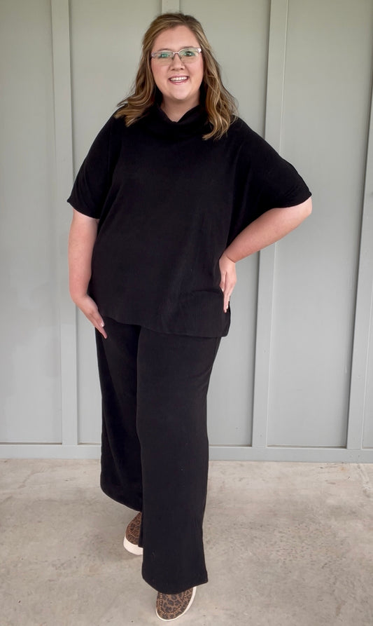 Plus Size Cowl Neck Villa Set