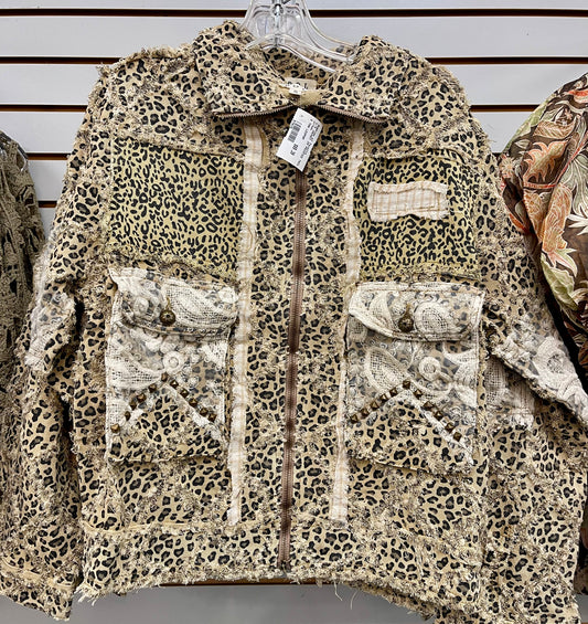 POL Lace & Leopard Jacket