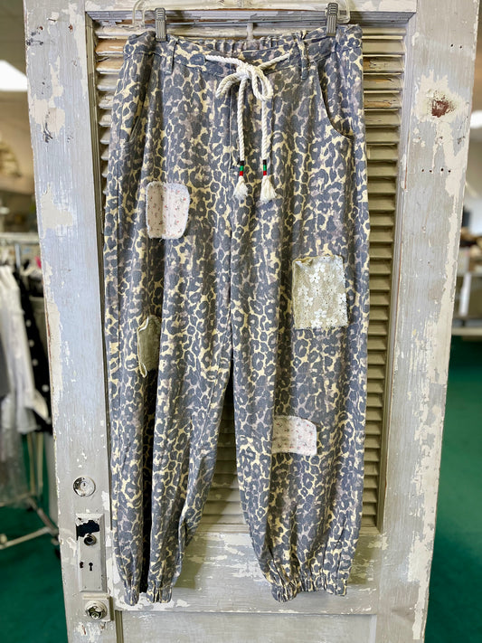POL Leopard and Lace Joggers