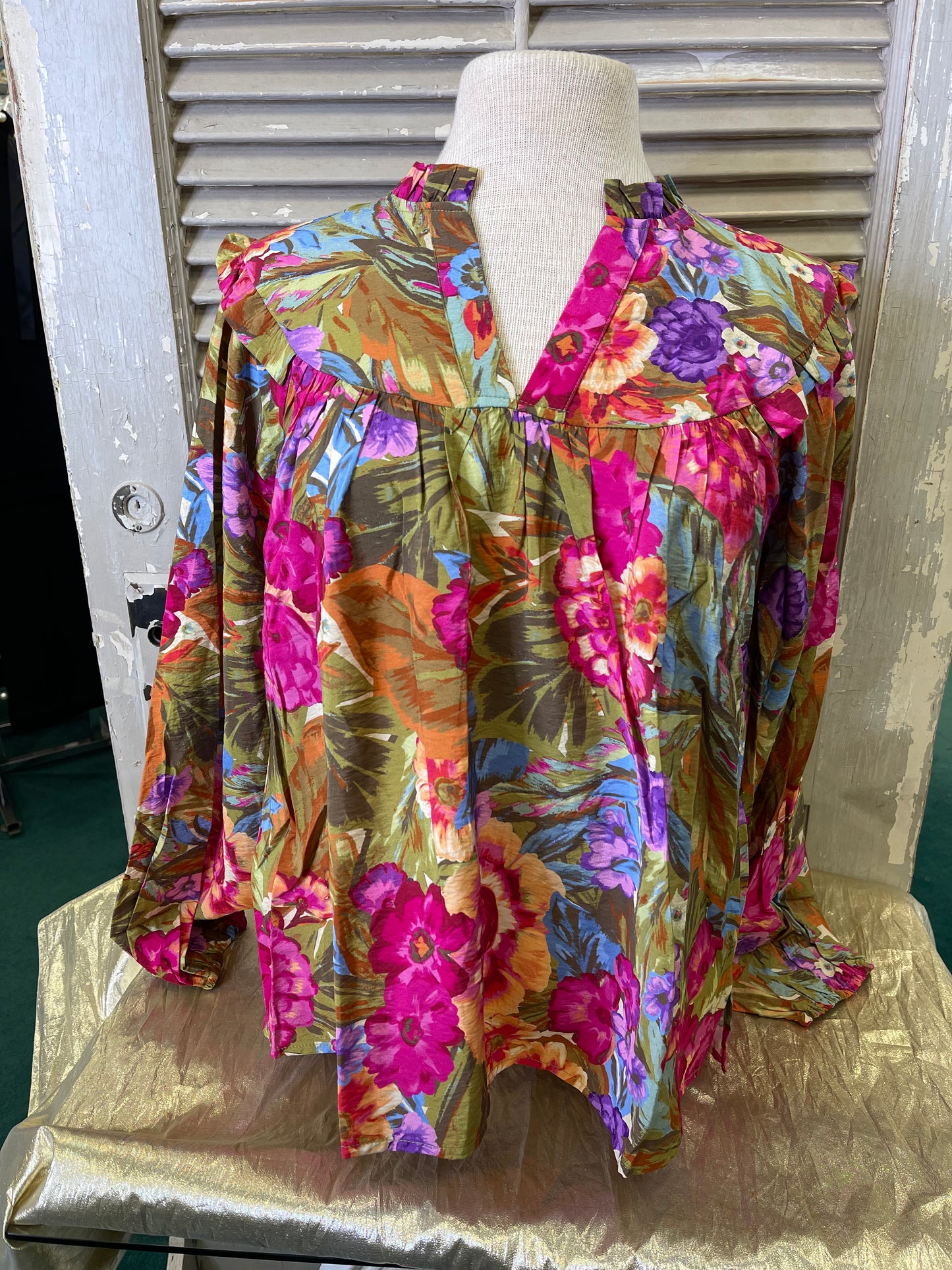 Oddi Plus Size Autumn Blooms Top