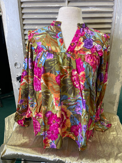 Oddi Plus Size Autumn Blooms Top