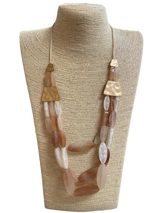 BLUSH & WHITE ACRYLIC NECKLACE