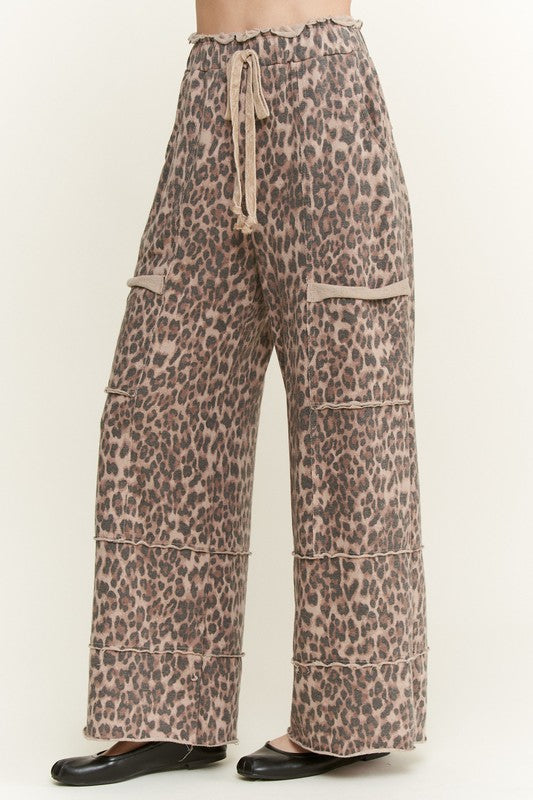 J. Her Mocha Leopard Elastic Waist Pants