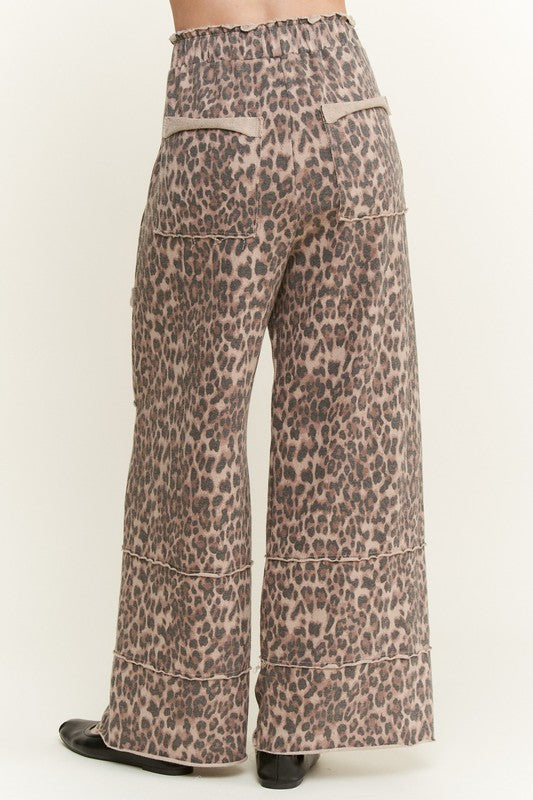 J. Her Mocha Leopard Elastic Waist Pants
