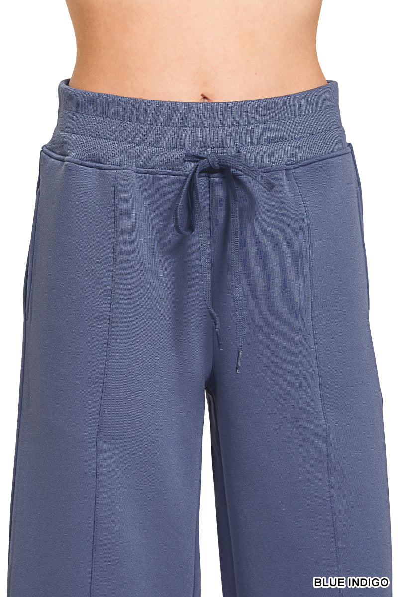 Zenana SCUBA COLLARED PULLOVER & PANTS SET
