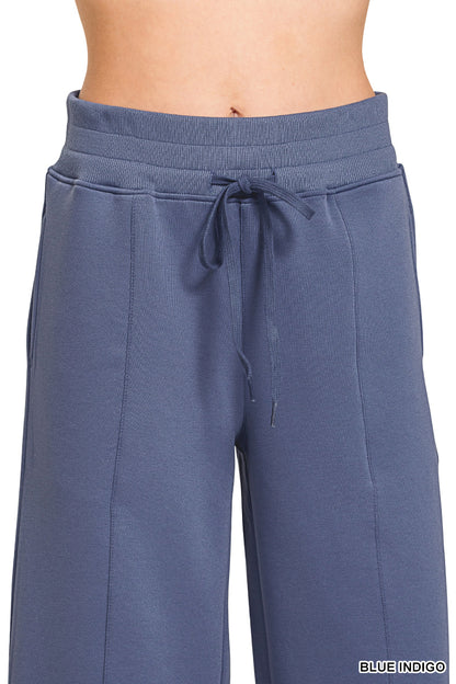 Zenana SCUBA COLLARED PULLOVER & PANTS SET
