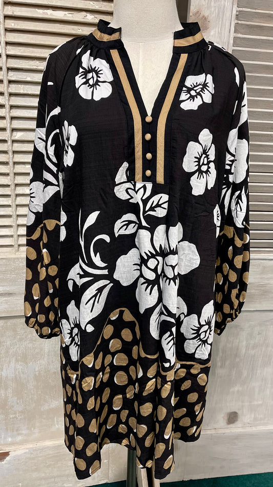 Umgee Short Dress Mixed Print