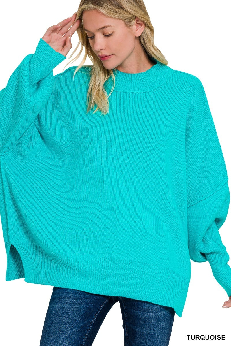 Zenana SIDE SLIT OVERSIZED SWEATER