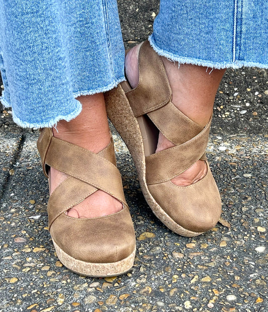 Corkys Tan Case Closed Sandal