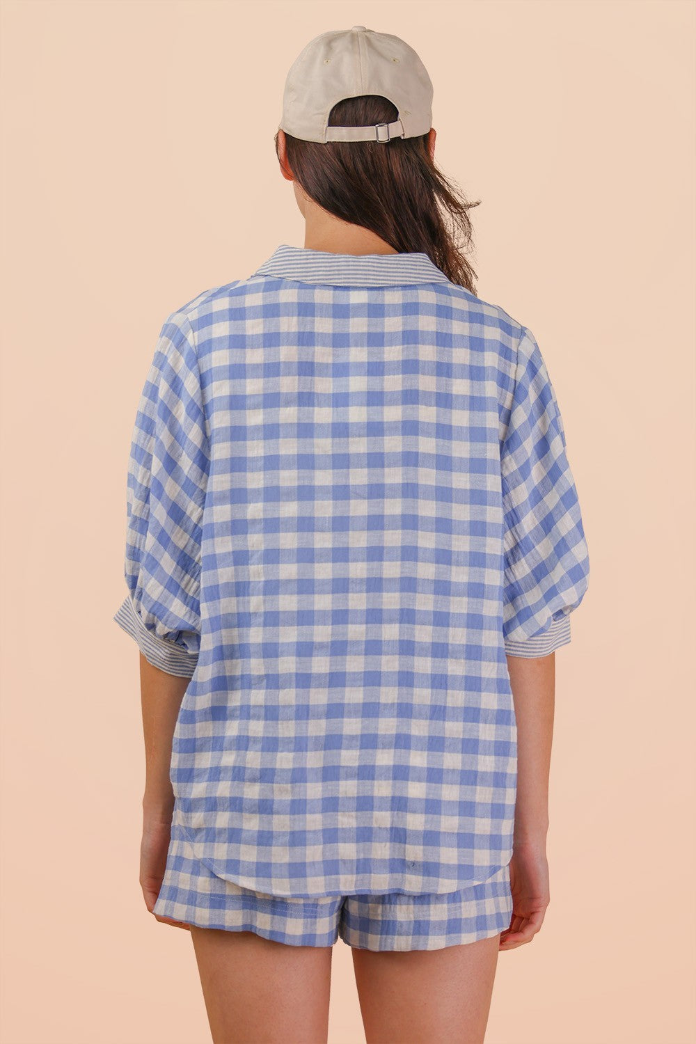 Checkered Shirt Top & Shorts Set
