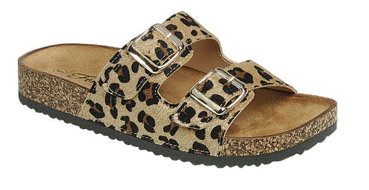 Forever Leopard Buckle Sandal