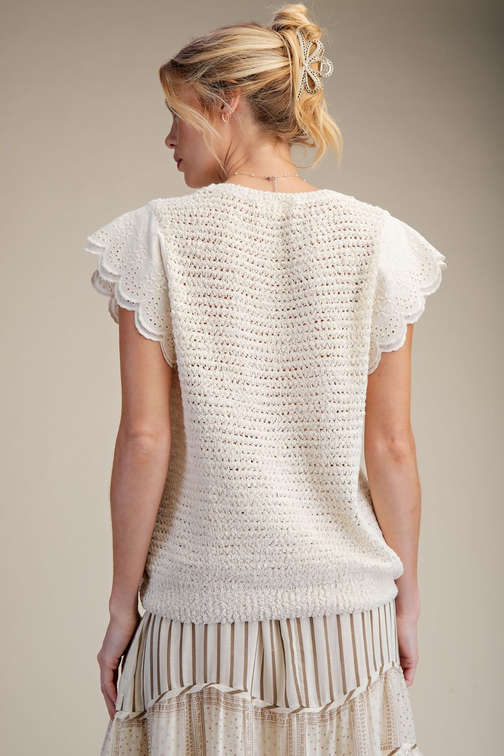 Easel Wing Sleeve Knit Sweater