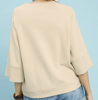 Umgee Ecru 3/4 Raglan Sleeve Top
