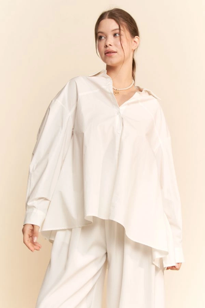 Davi & Dani Long Sleeve Button Front Shirt