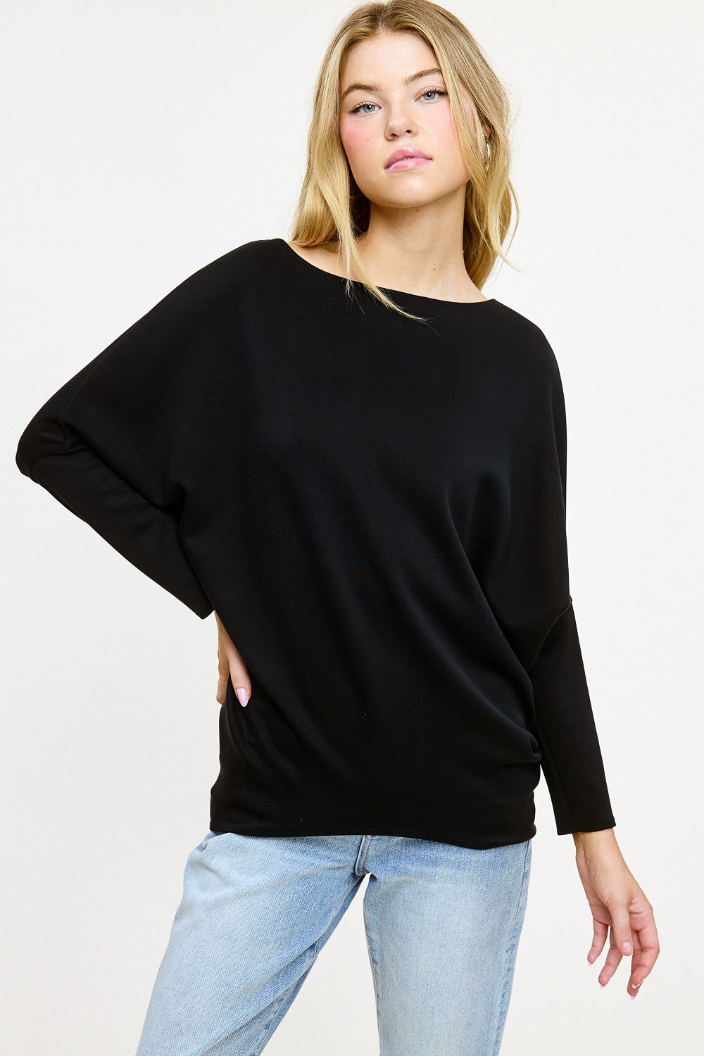 Charlotte Avery Scuba Fabric Dolman Sleeve Top