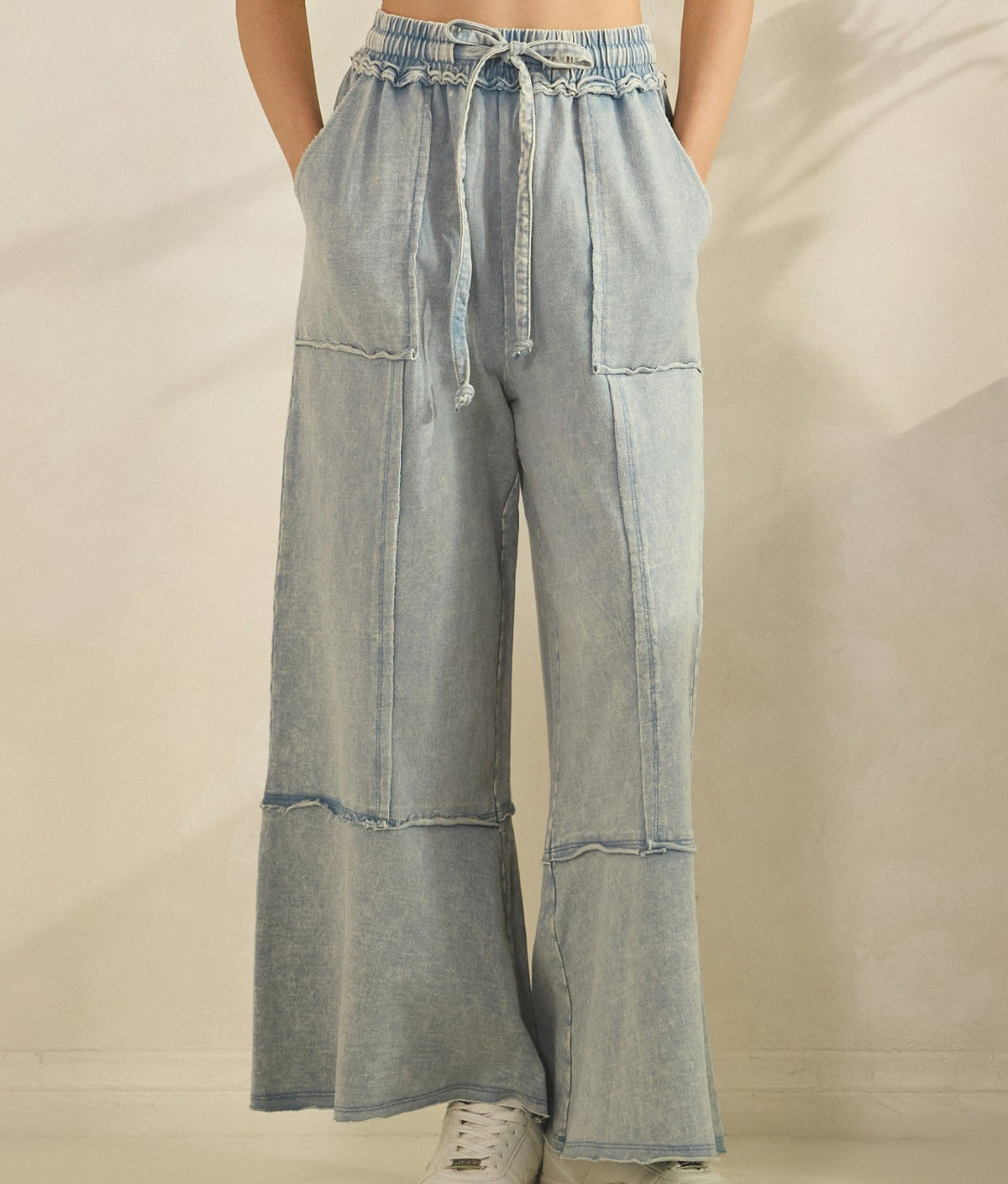 Sage + Fig Denim Mineral Washed Terry Knit Pants