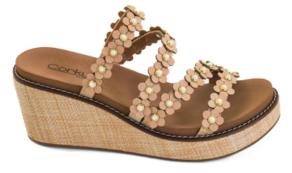 Corkys Raffia Lets Be Friends Platform Sandal