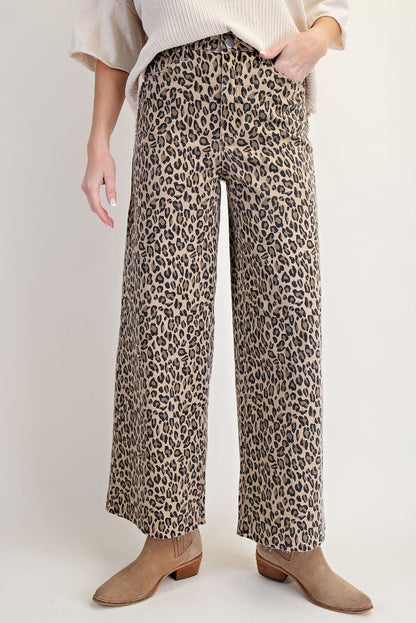Easel ANIMAL PRINT WASHED TWILL PANTS