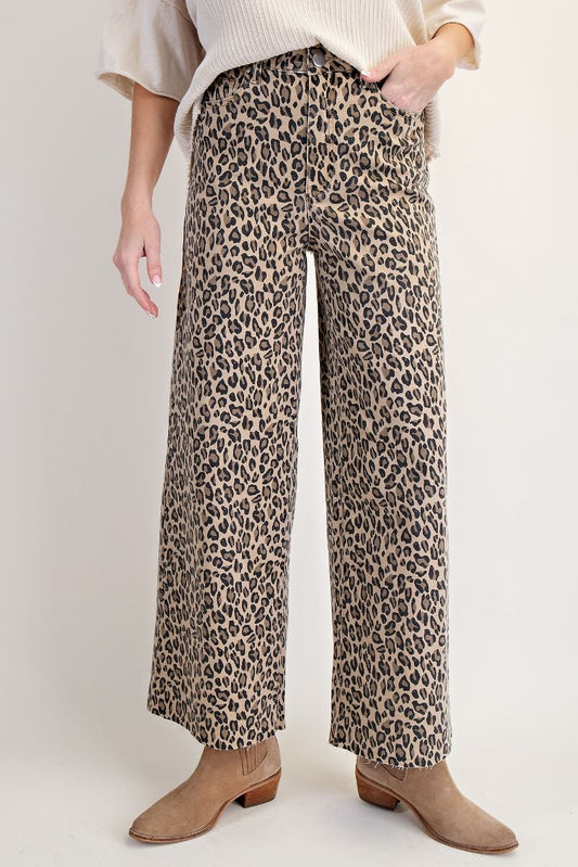 Easel ANIMAL PRINT WASHED TWILL PANTS