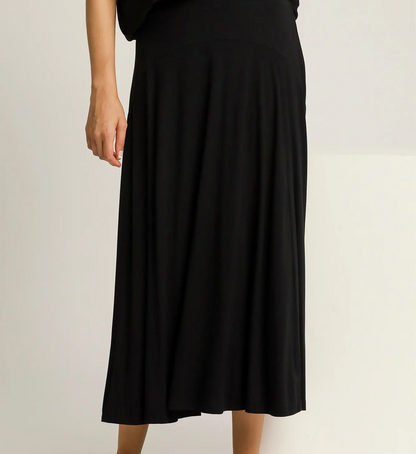 Umgee Black Flare Maxi Skirt