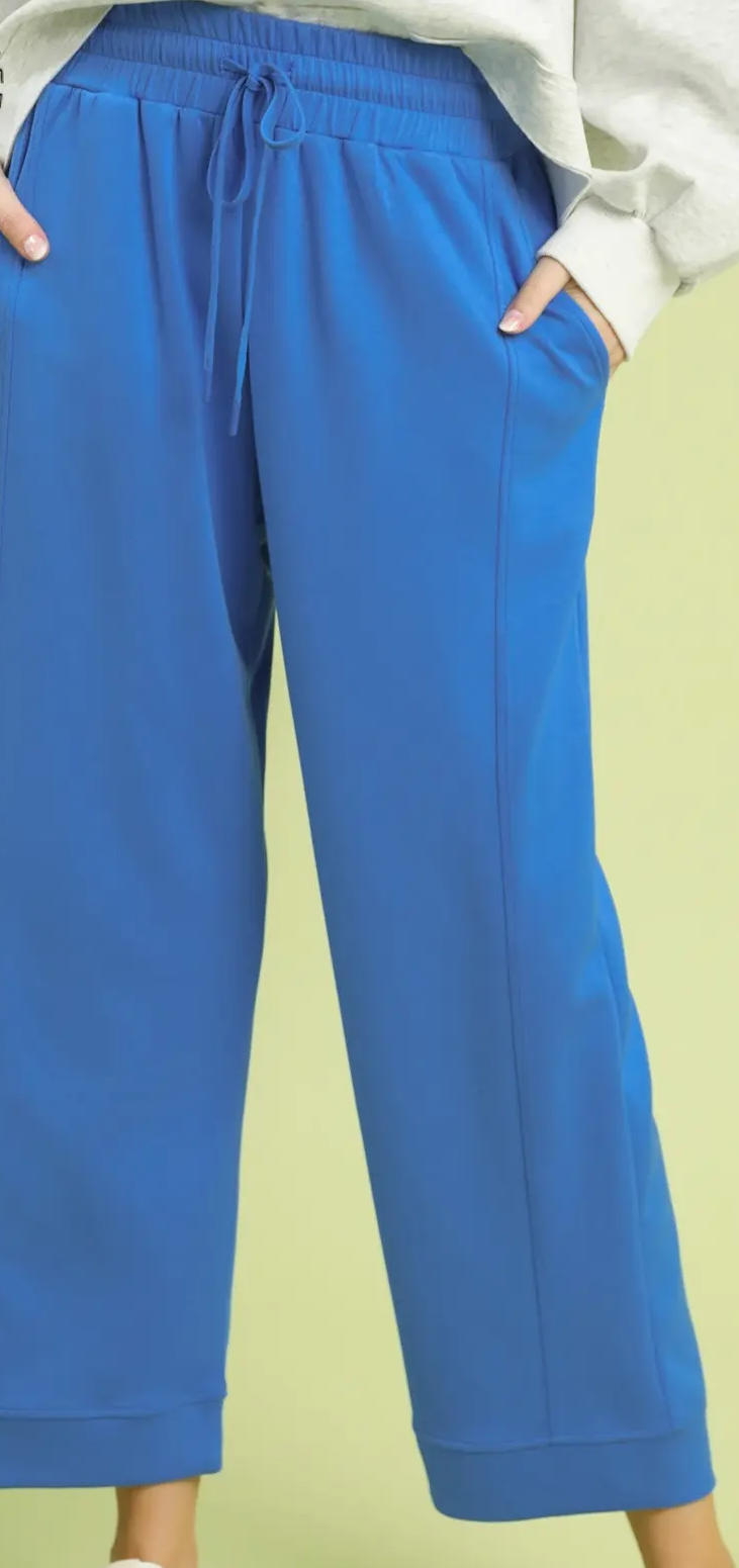 Umgee Cerulean Luxeknit On-The-Go Straight Leg Pants