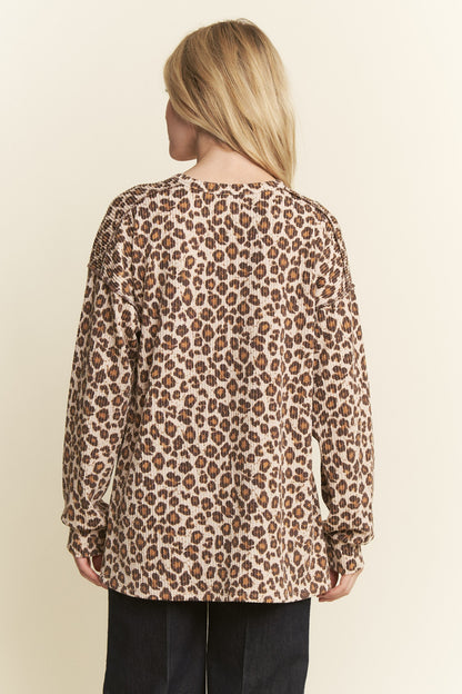 Heimish Long Sleeve Animal Button Up Urban Rib Top