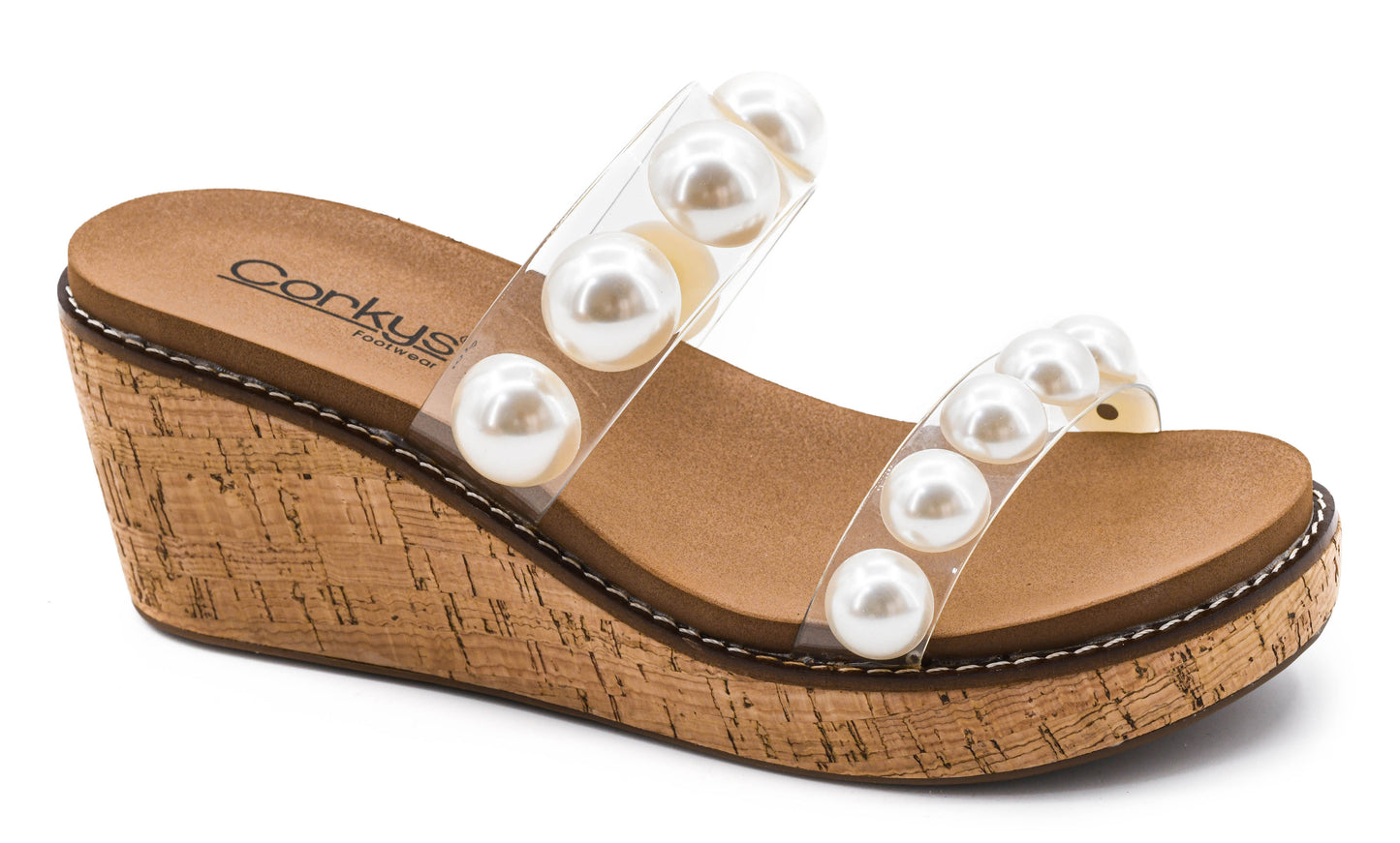 Corkys Clear and Pearls Happy Go Lucky Platform Sandal