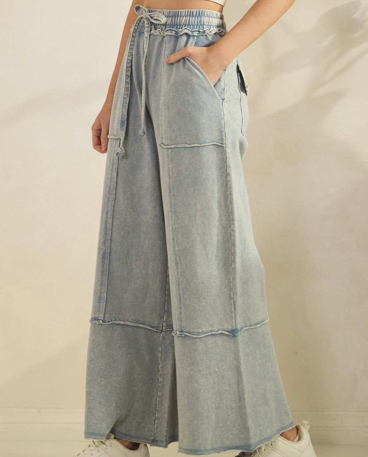 Sage + Fig Denim Mineral Washed Terry Knit Pants