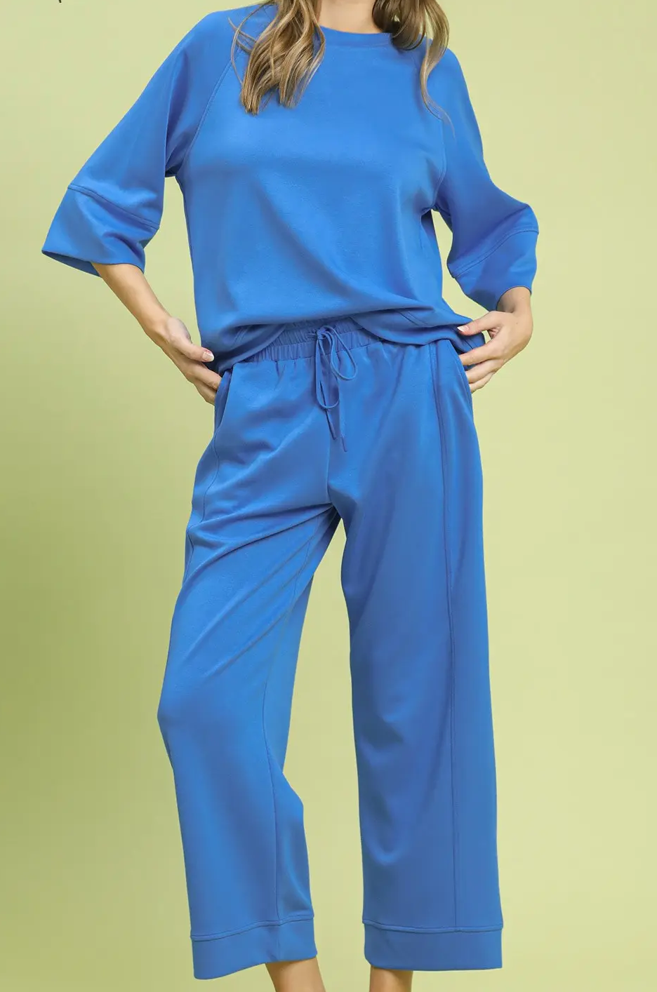 Umgee Cerulean 3/4 Raglan Sleeve Top