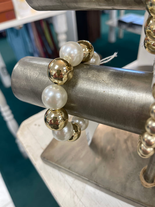 Gold and Pearl Chunky Ball Bracelet