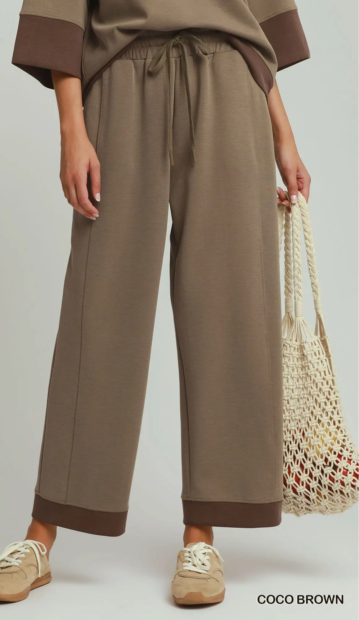 Umgee CLOUDKNIT Modal & Tencel Colorblock Straight Pants