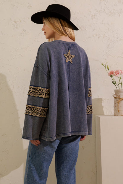 Sage + Fig Denim Wild Star Mineral Wash Pullover