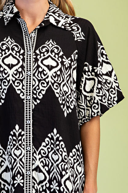 Gigio Black Mix Printed Shirt Dress